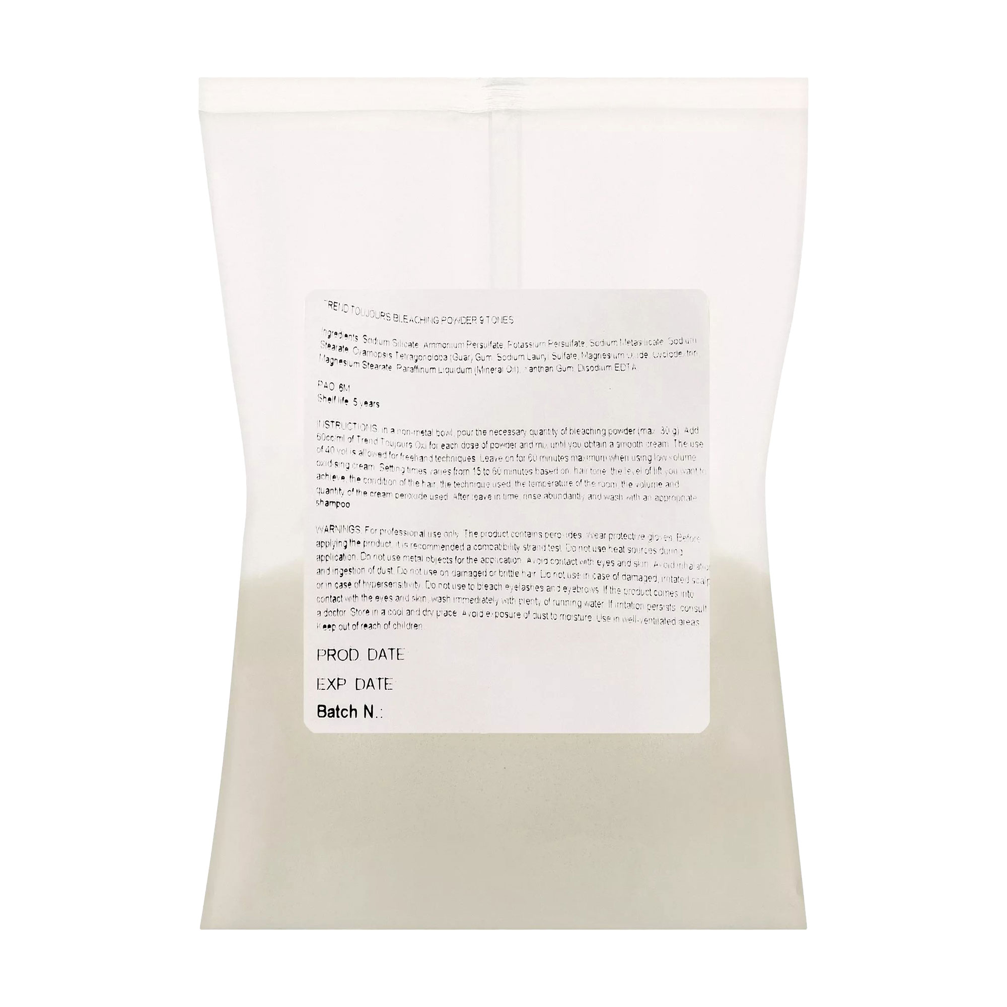 Порошок для освітлення волосся Trend Toujours Bleaching Powder 9 Tones Plastic Bag 9 тонів, 500 г